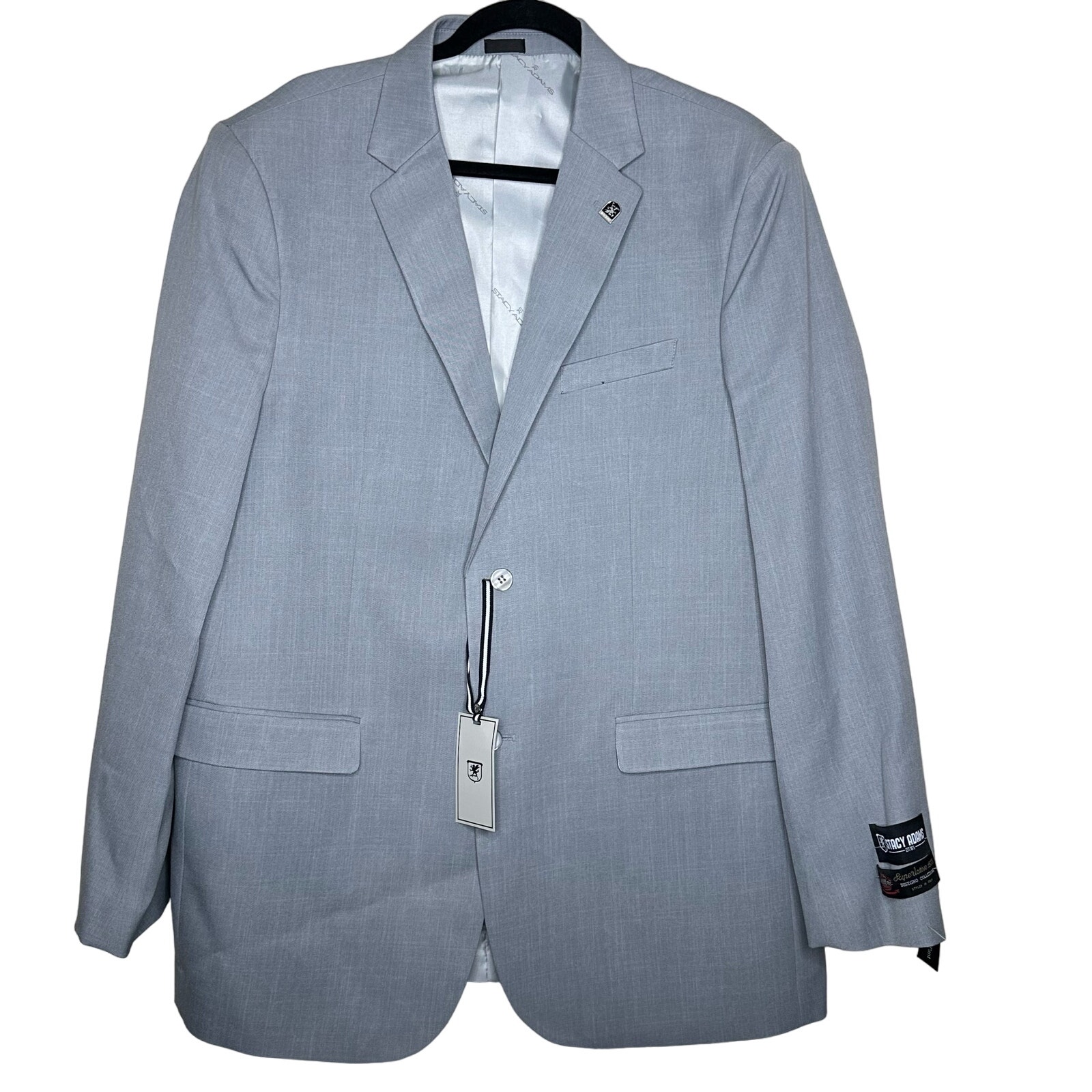Stacy Adams Suit Jacket Blazer In Gray Size 46l Nwt